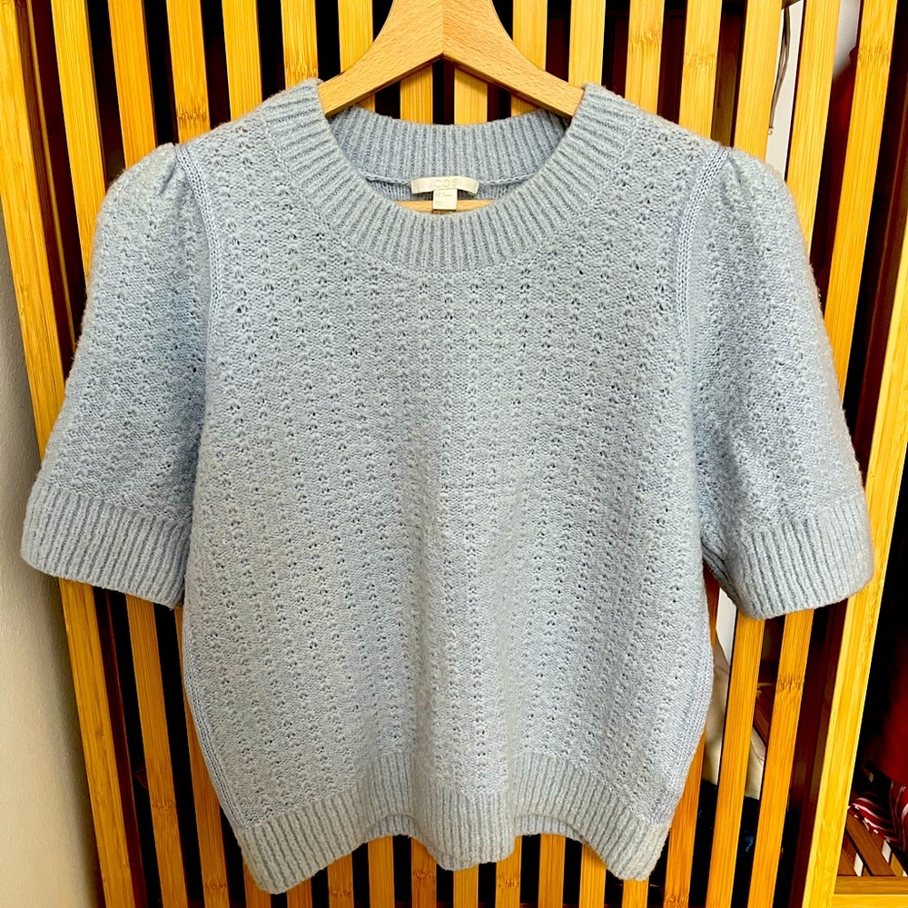 Baby blue COS short sleeve sweater M